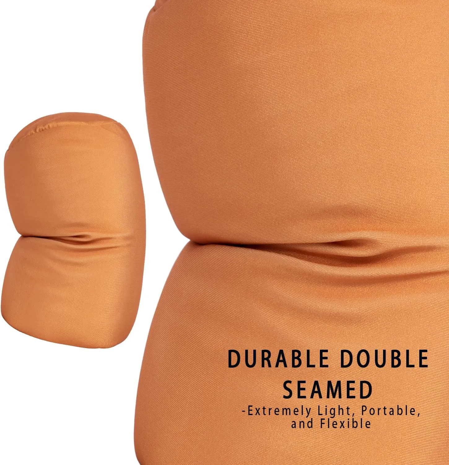 Squish Bean Bed Microbead Pillow Bolster Tube Body Pillow Smooth Cool Touch Fabric Neck & Back Support Throw Travel Pillow Fun Colors (Coffee)