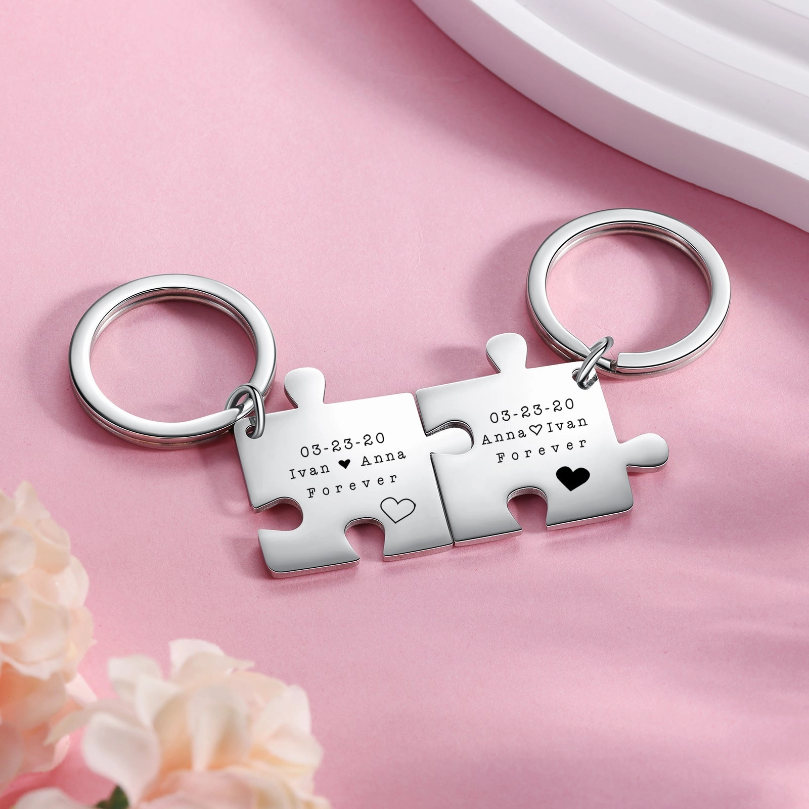 Stainelss Steel Puzzle Keychain