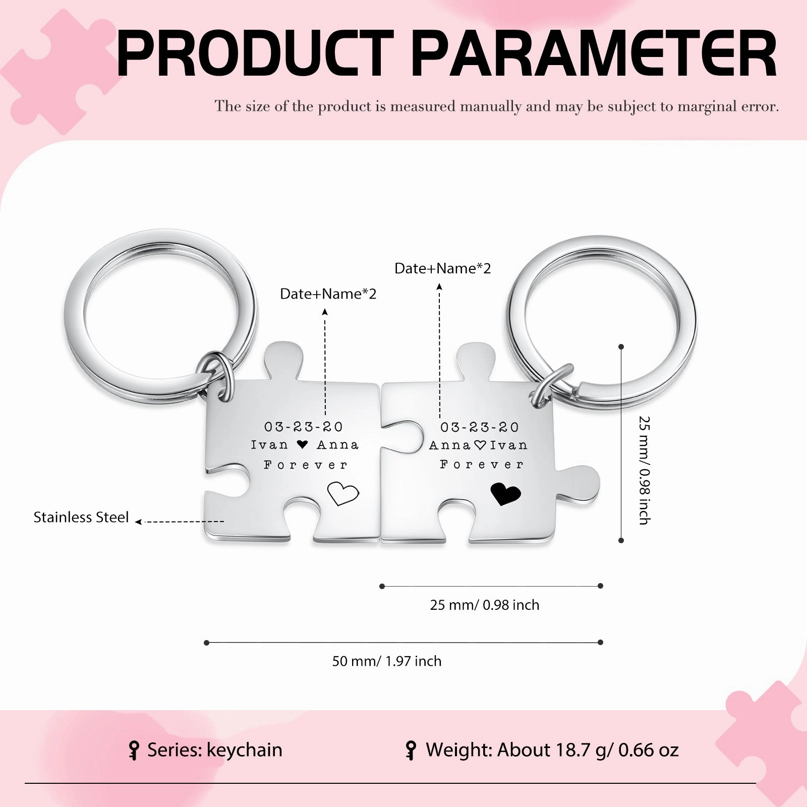 Stainelss Steel Puzzle Keychain