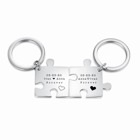 Stainelss Steel Puzzle Keychain