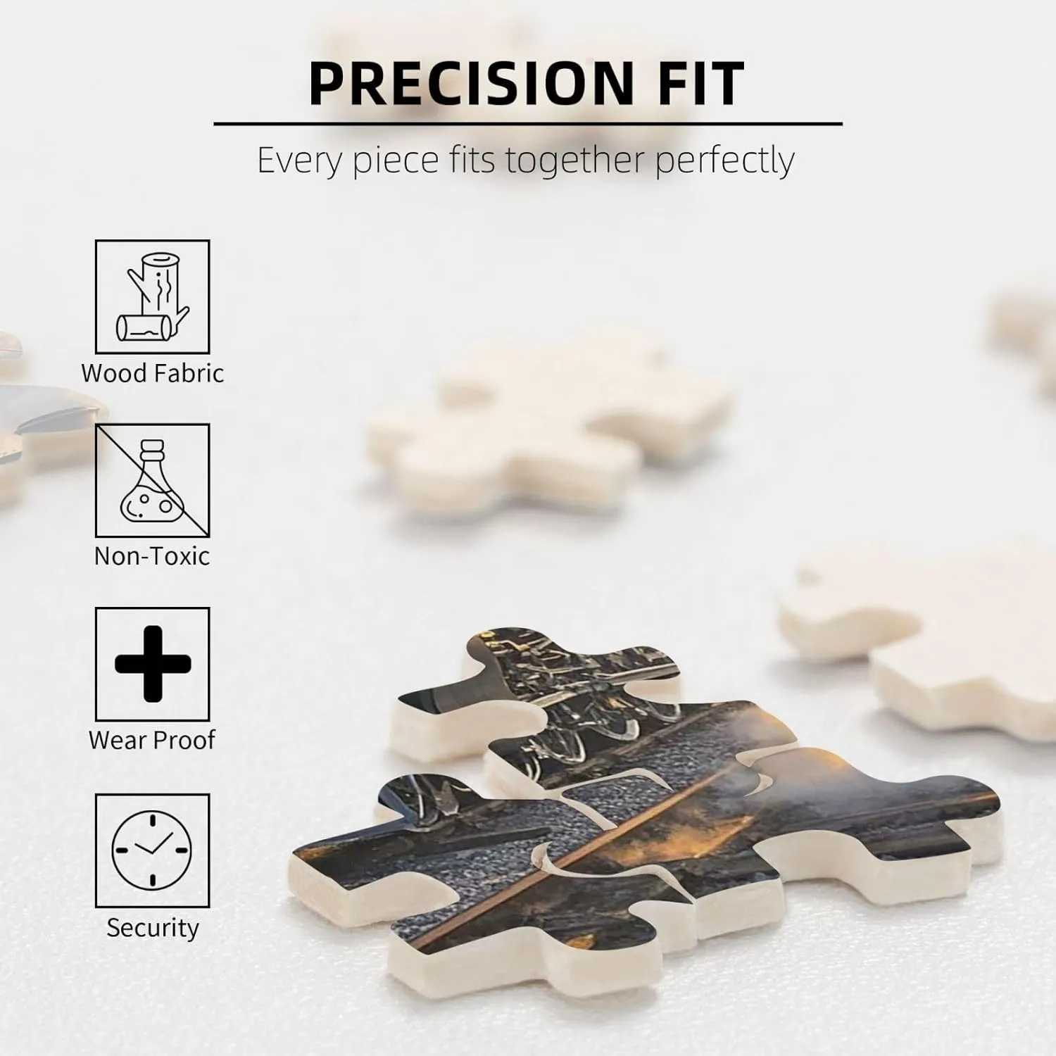 Steam Train Depart Sunset Puzzles 500 Pieces Personalized Jigsaw Puzzles Photos Puzzle for Adults Challenging Picture Puzzle with Storage Bag Puzzles for Men Women Home Decor (20.4" x 15")