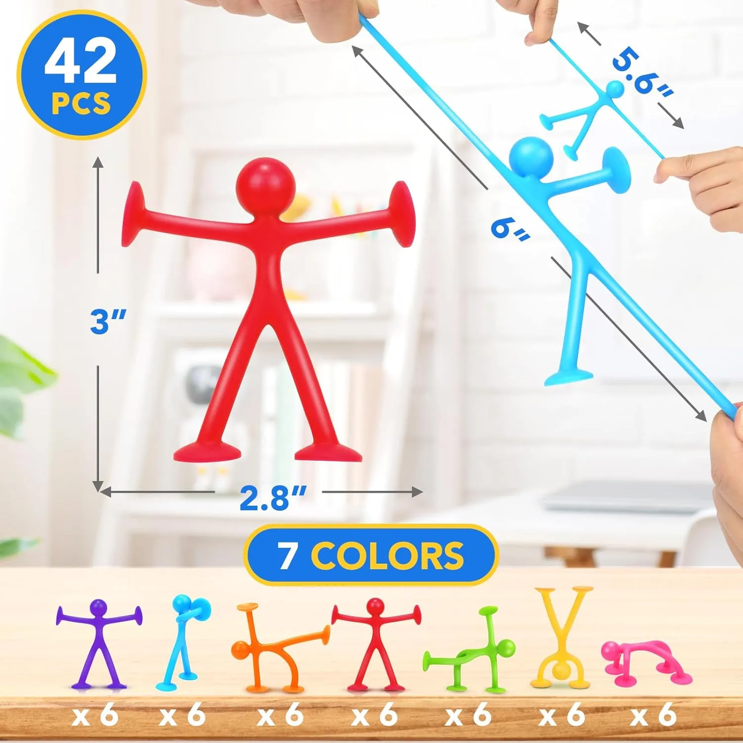 Suction Fidget Toys for Kids, 42Pcs Sensory Fidget Toys for Boys Girls, Office Stress Release Toys for Adults, Cars Travel Toys for Toddlers, Windows Toys Party Favors Kids Classroom Prize Bulk