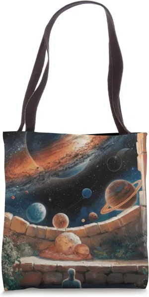 Surreal Alien World - Interstellar Puzzle Cosmic Art Tote Bag
