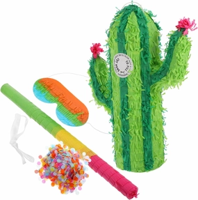 Sustainable Cactus Pinata Set 3d Paper Decor Birthday Party Toy Pull String Candy Filled Interactive Party Game Random Color