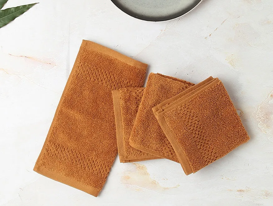 Swift Dry 100% Cotton Face Towel Set (4 Pcs)