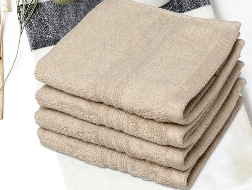 Swift Dry 100% Cotton Face Towel Set (4 Pcs)