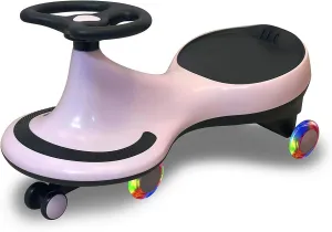 Swing Car, LED Flashing Wheels, Ride on Wiggle Car Boys and Girls, No Batteries, Gears or Pedals, Twist, Turn, Wiggle Movement to Steer, for Toddlers, Kids 3 Yrs and UP, 50kg/110lb Blue (Pink)