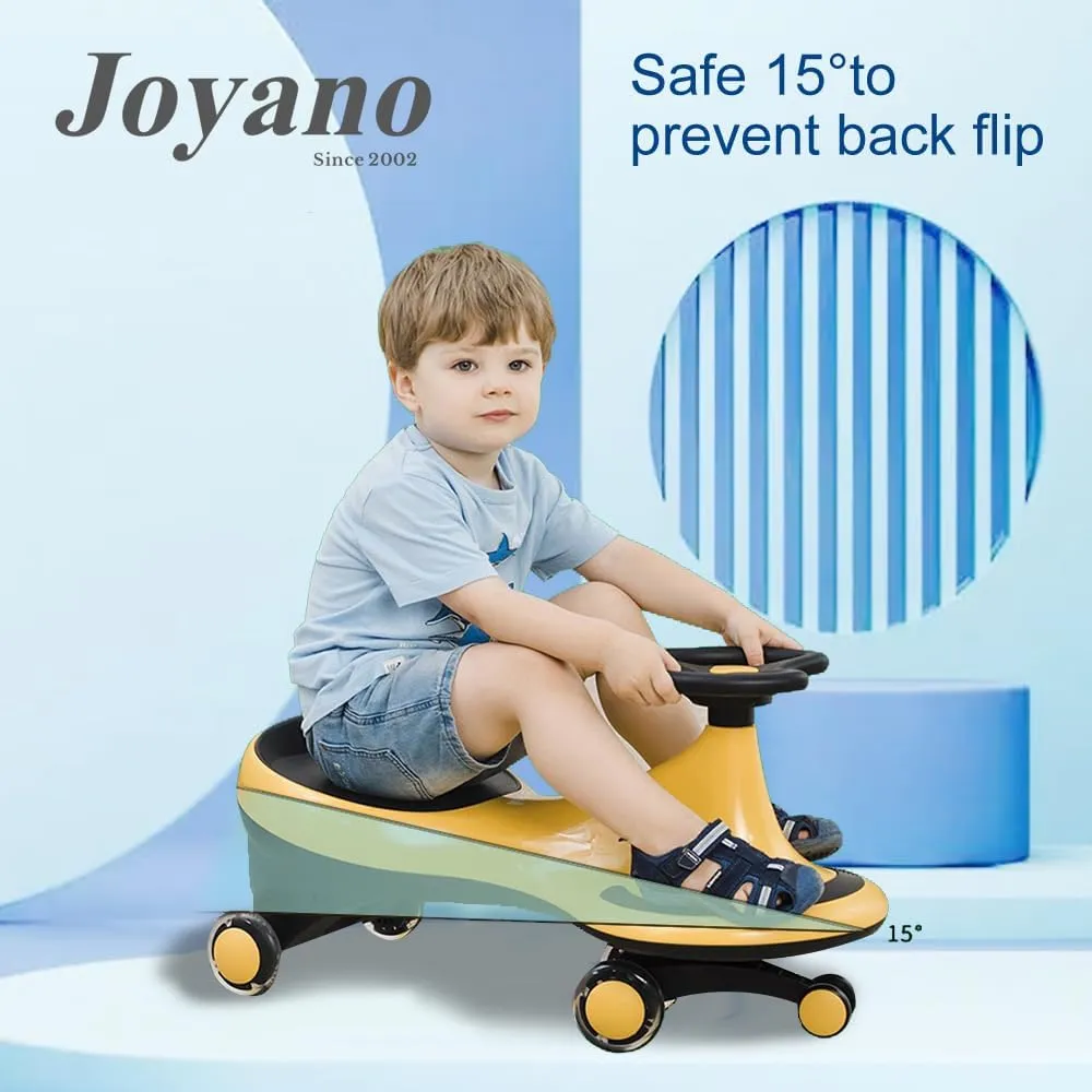 Swing Car, LED Flashing Wheels, Ride on Wiggle Car Boys and Girls, No Batteries, Gears or Pedals, Twist, Turn, Wiggle Movement to Steer, for Toddlers, Kids 3 Yrs and UP, 50kg/110lb Blue (Pink)
