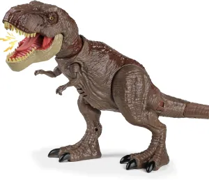 T Rex Action Figure Dinosaur Toys for Kids- Tyrannosaurus Rex Toy with Continuing Head Strike, Snapping Chomp Attack, Roar Sound, Light Up, Tail Flick Attack, Birthday, for Kids 3-8