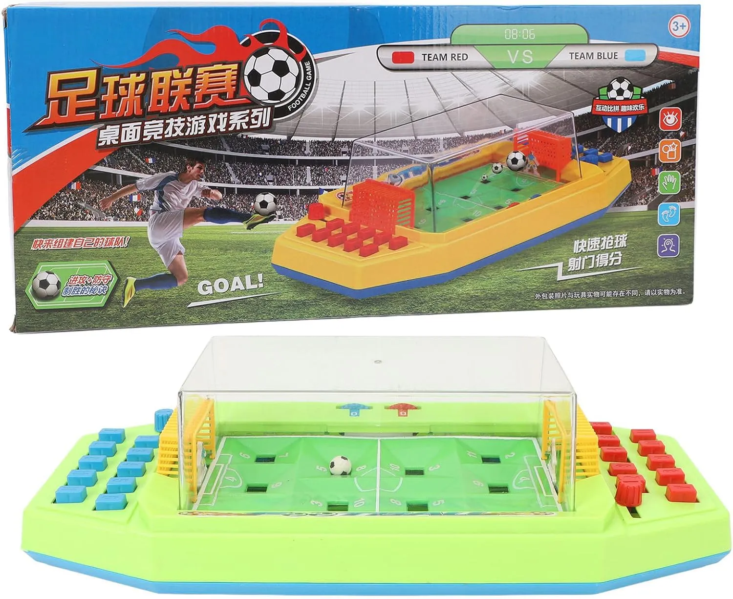Tabletop Soccer Game Set Desktop Football Toy Exciting and Challenging Gameplay Indoor Party Green