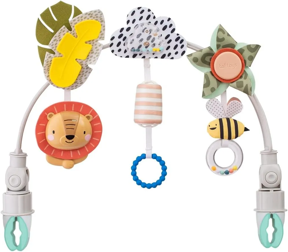 Taf Toys Savannah Adventures Arch | Activity Arch with Fascinating Toys, Stimulates Baby’s Senses & Motor Skills Development | Newborn & Baby Toys 3-6 Months | Use on Strollers, Bassinets, Crib