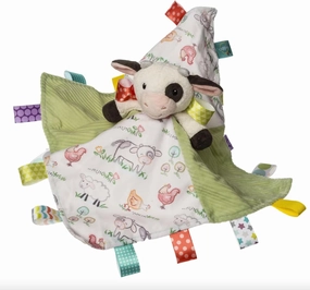 Taggies Lovey Stuffed Animal Security Blanket Plush Soft Snuggle Toy with Sensory Tags, 13 x 13-Inches, Buttercup Cow