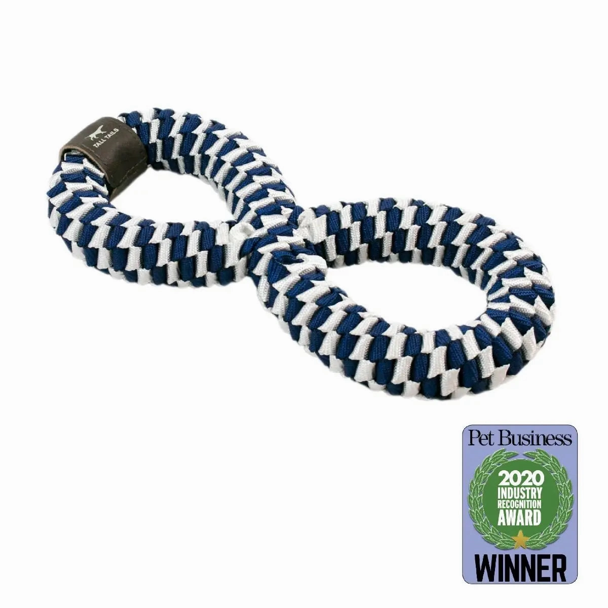 Tall Tails Navy Braided Infinity Dog Tug Toy - 11"