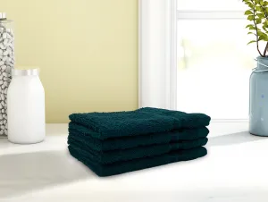 Teal - 4 Piece 100% Cotton Face Towel Set - Anti Bacterial By Welspun