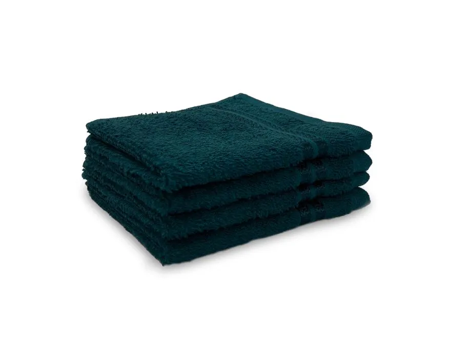 Teal - 4 Piece 100% Cotton Face Towel Set - Anti Bacterial By Welspun