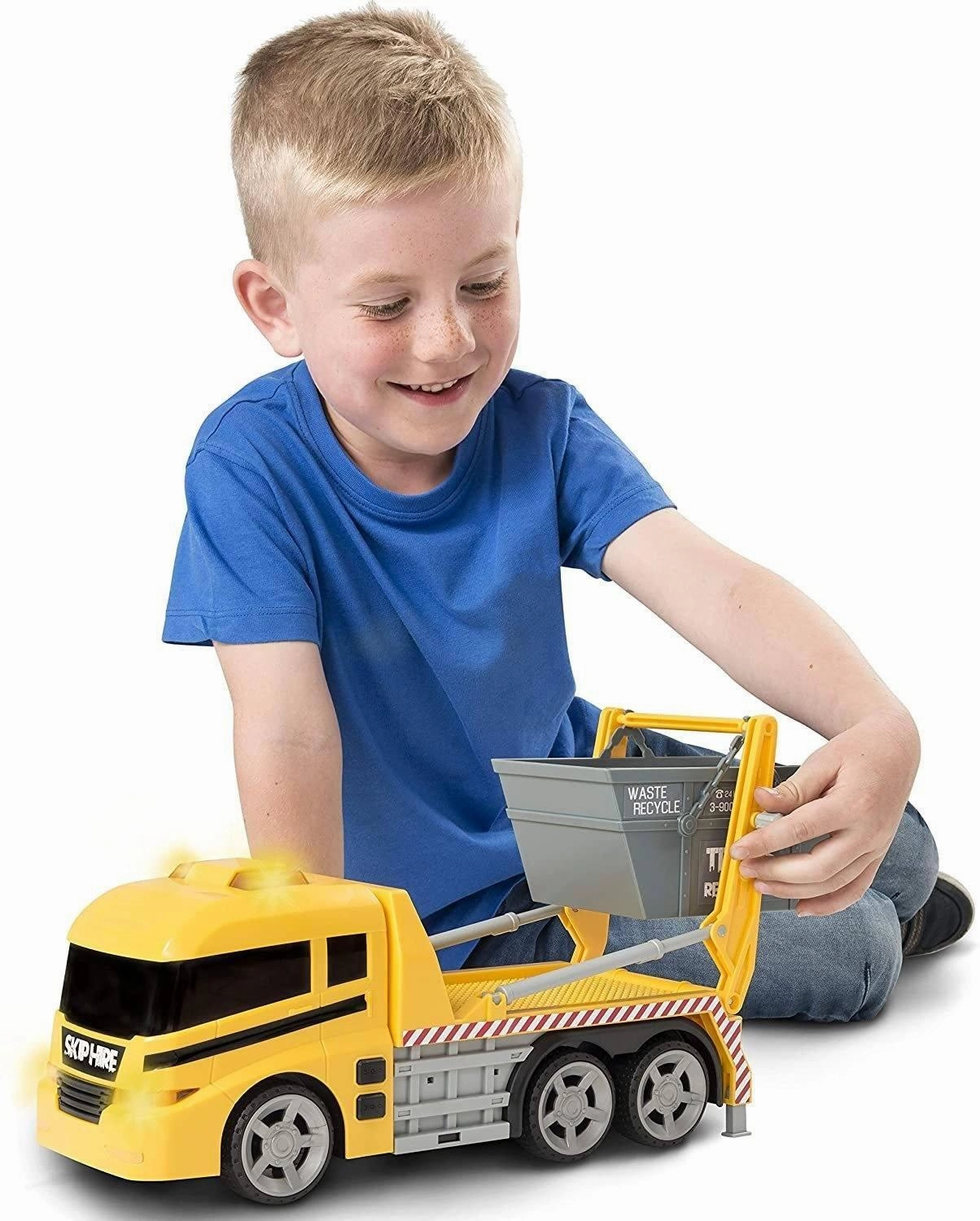 Teamsterz 1416394 Large Light & Sound Skip Lorry - Yellow