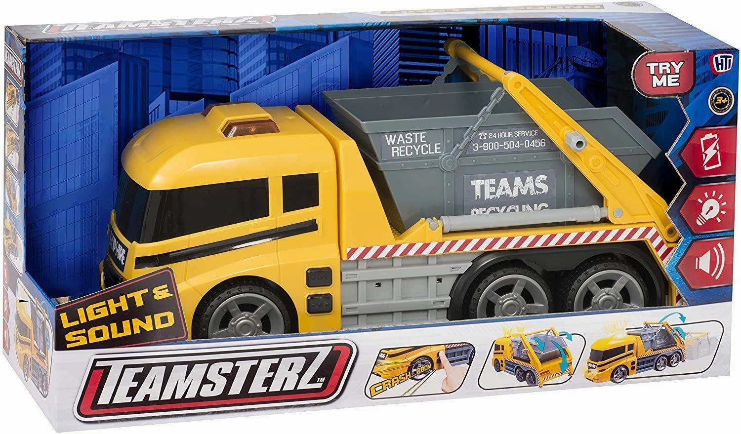 Teamsterz 1416394 Large Light & Sound Skip Lorry - Yellow