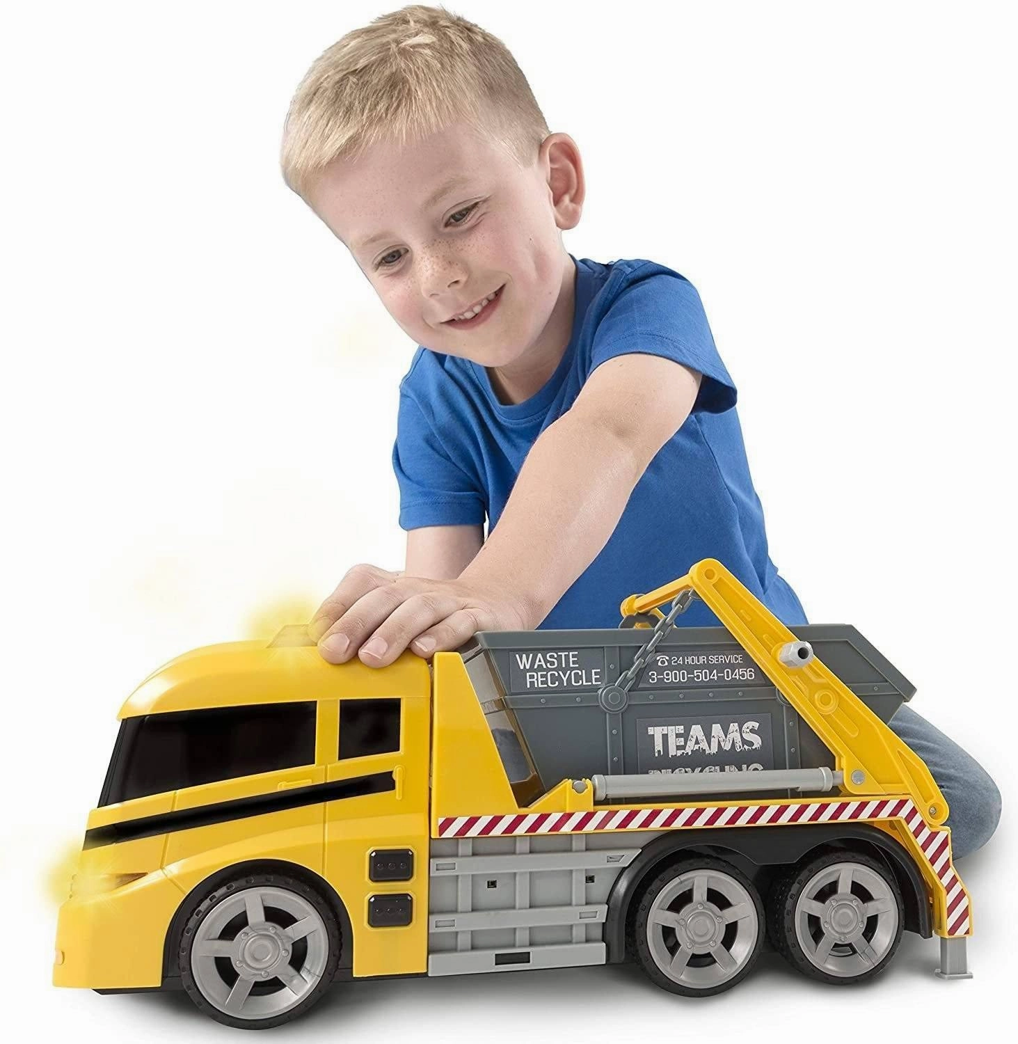 Teamsterz 1416394 Large Light & Sound Skip Lorry - Yellow