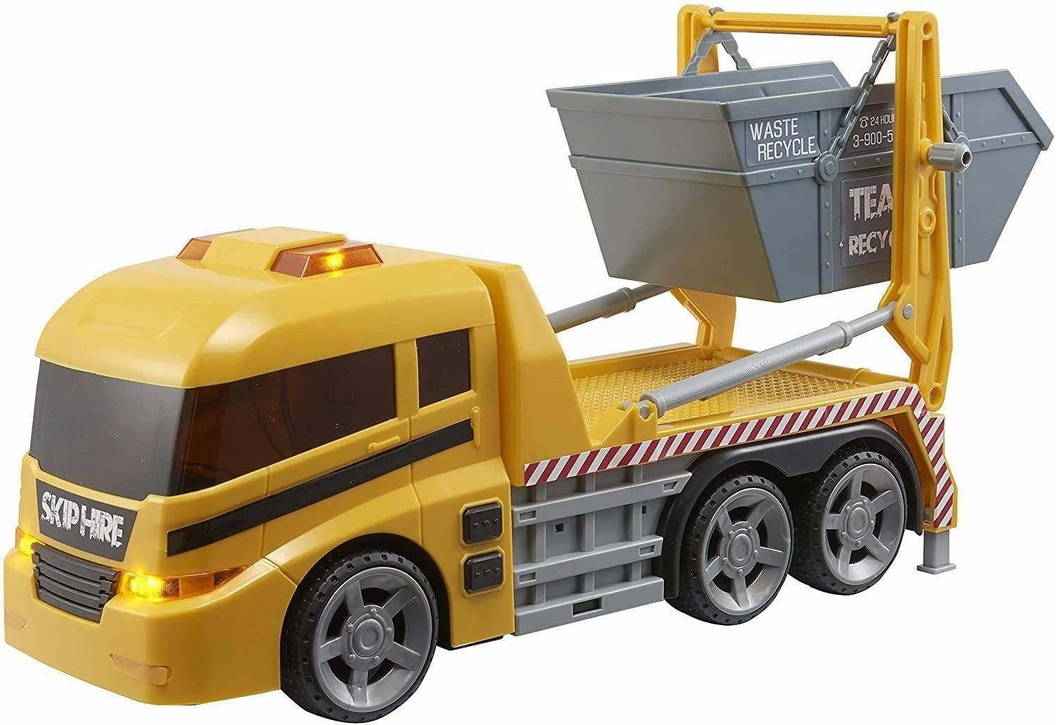 Teamsterz 1416394 Large Light & Sound Skip Lorry - Yellow