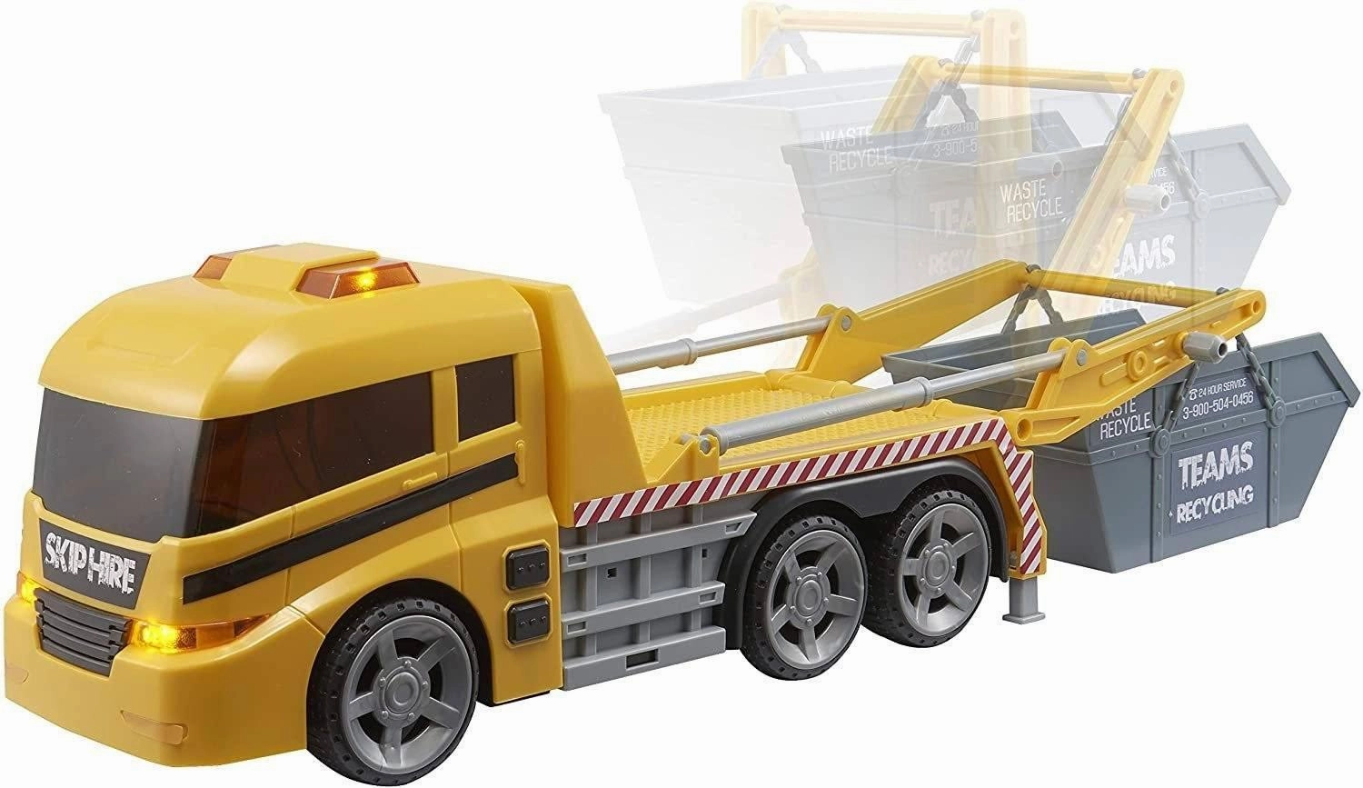 Teamsterz 1416394 Large Light & Sound Skip Lorry - Yellow