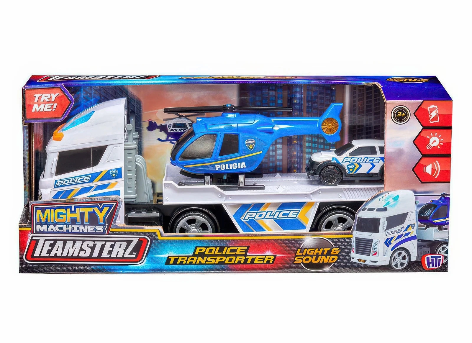 Teamsterz Light and Sound Police Helicopter Transporter