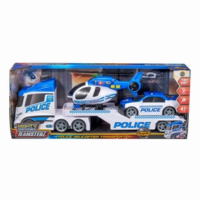 Teamsterz Mighty Machines Light & Sound Police Helicopter Transporter