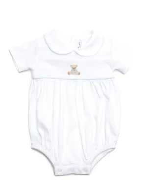 Teddy Bear Pima Bubble | White/Lt Blue