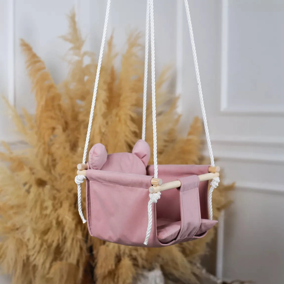 Teddy Bear toddler swing - pink