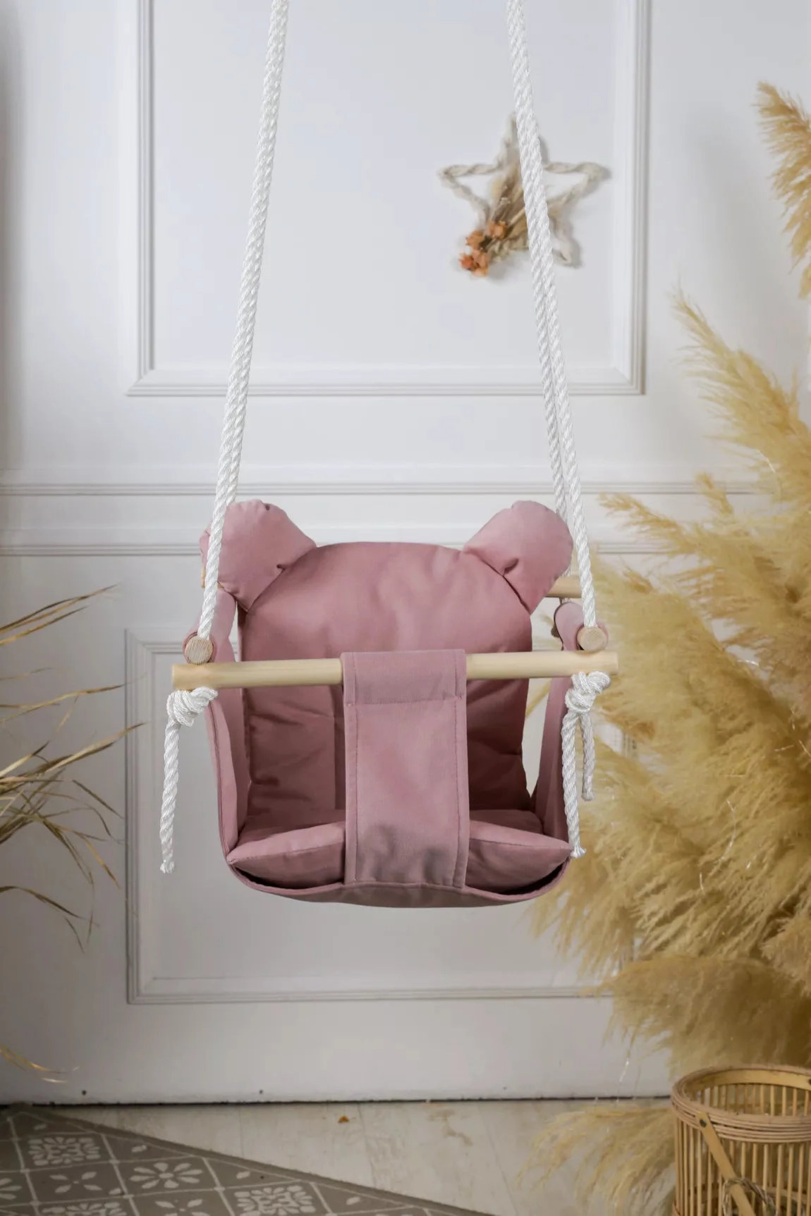 Teddy Bear toddler swing - pink