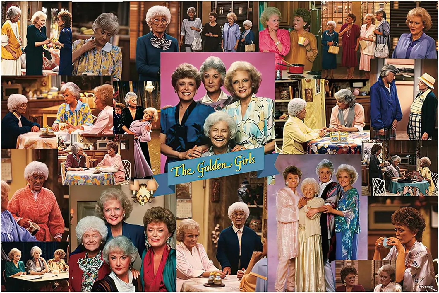 The Golden Girls Collage '80s Puzzle for Adults and Kids | 1000 Piece Jigsaw Puzzle Toy | Fun Interactive Brain Teaser for Family Game Night | 28 x 20 Inches