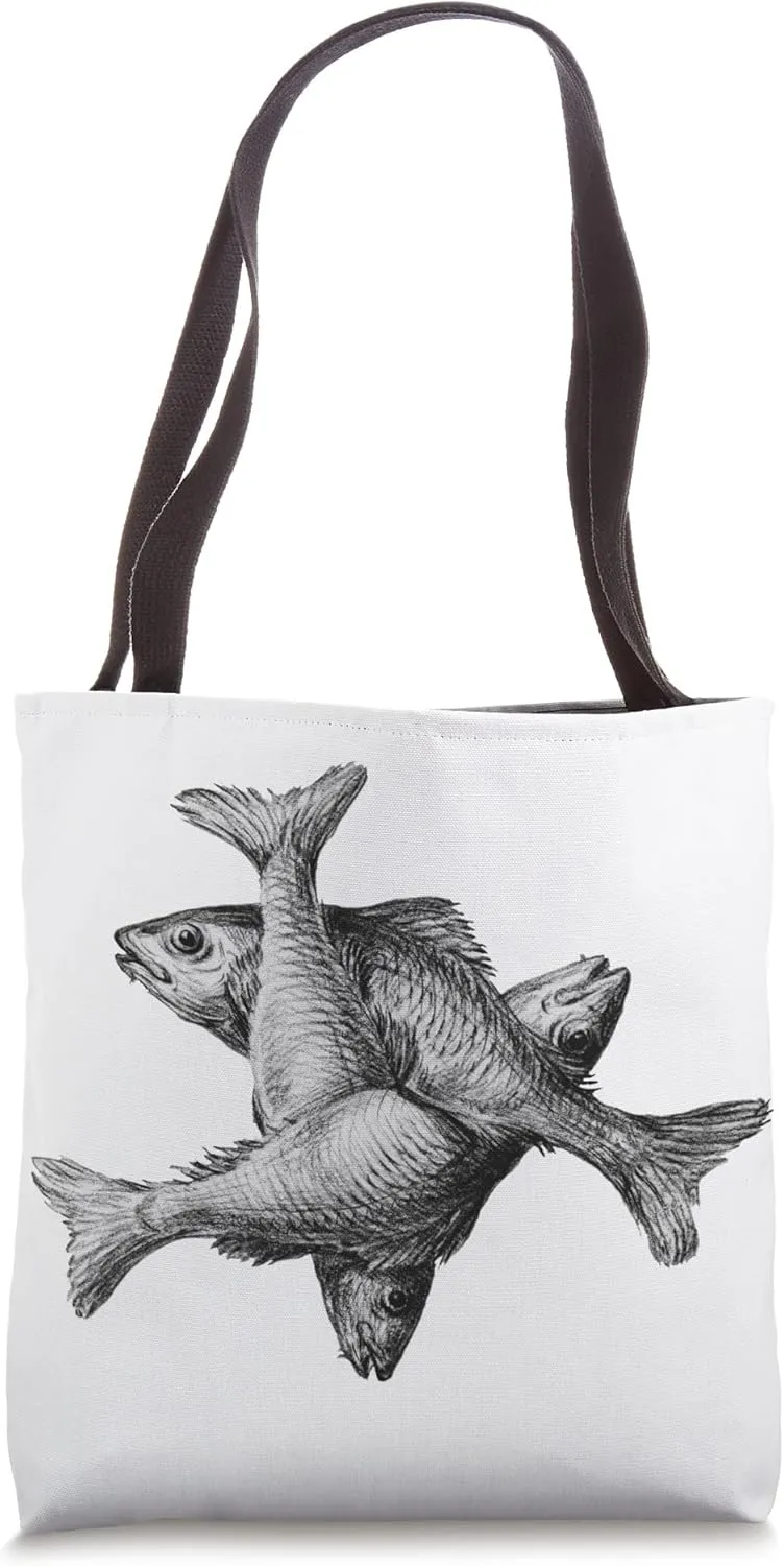Three Fish Puzzle of Fishermans Wharf Tote Bag