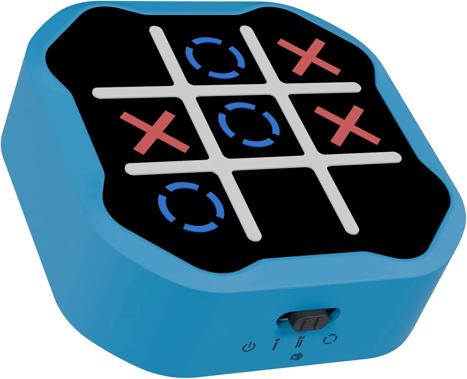 Tic Tac Toe Robot Game Toy, 3-in-1 Handheld Puzzle Console with Silent Mode, Portable Travel Game for Kids & Adults, Ages 3 , Blue