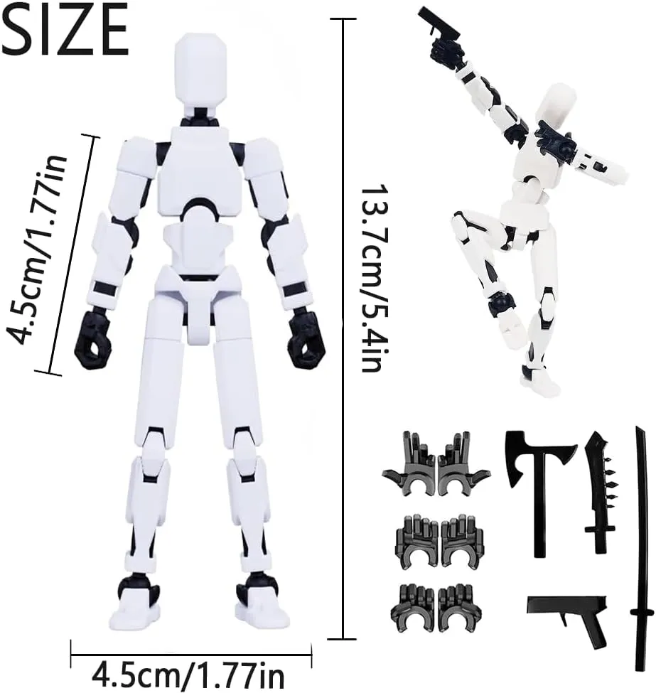Titan 13 Action Figure,2024 New Lucky Robot 13 Action Figures,3D Printed Action Figures for Boys,Dummy Robot 13 Action Toy,Movable Joints Action Figure (9pcs)