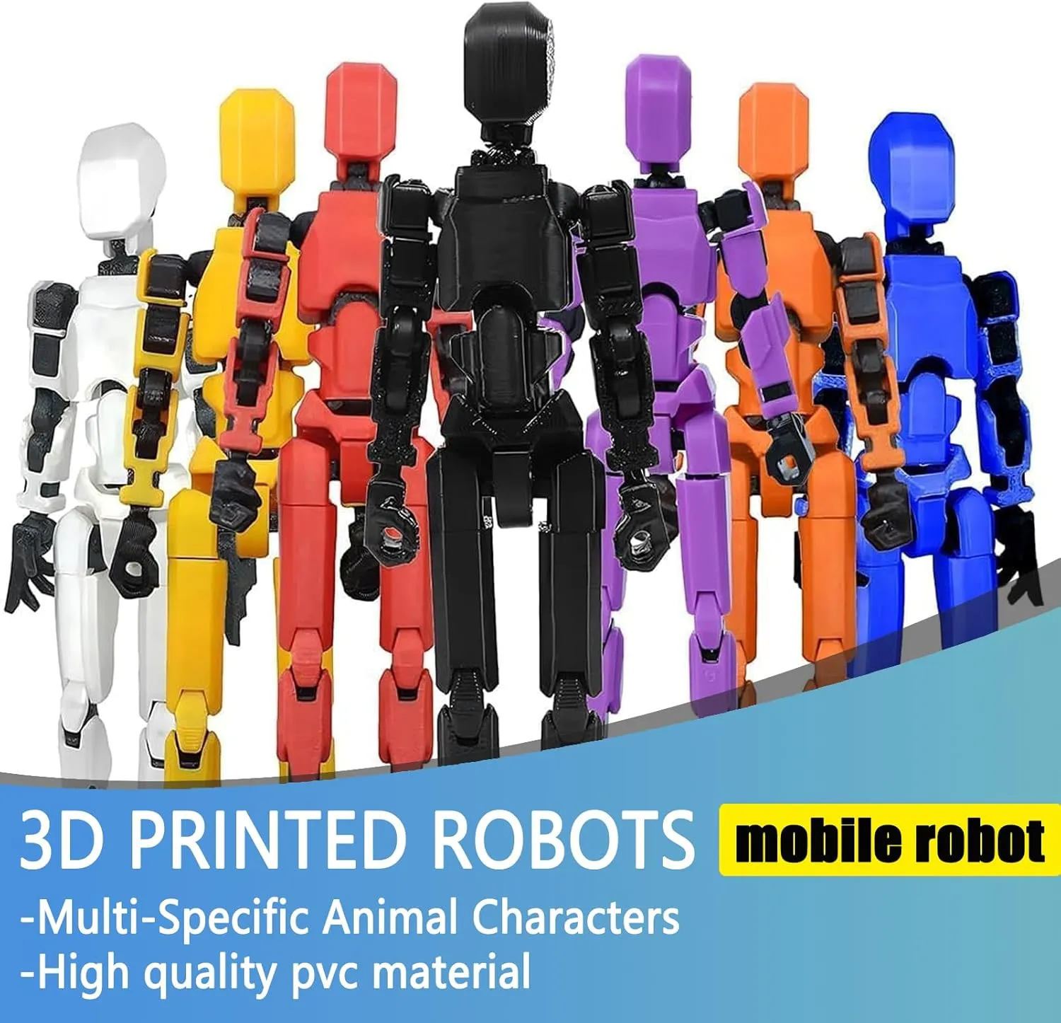 Titan 13 Action Figure,2024 New Lucky Robot 13 Action Figures,3D Printed Action Figures for Boys,Dummy Robot 13 Action Toy,Movable Joints Action Figure (9pcs)