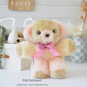 Toby Teddy Softie - Patchwork Pink / Honey