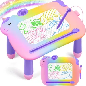 Toddler Toys 2-3,Magnetic Drawing Board Baby Toys 18 Months,Toddler Girl Boy Toys Writing Doodle Board,Learning Educational Kids Unicorn Toys 1 2 3 Year Old Girls Boys Christmas B'day Gifts