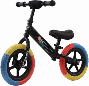 Toddler Balance Bike, Pedal-Less Child Balance Bike with Adjustable seat and Handlebars, Toddler Riding Toy from 18 Months to 5 Years Old, Pedal-Less Bike, Colorful EVA Foam Tires., black.
