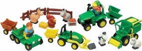 TOMY John Deere Fun on the Farm Playset - Includes John Deere Tractor Toys, Farm Animal Toys, Wagon, and Fencing - Ages 12 Months and Up