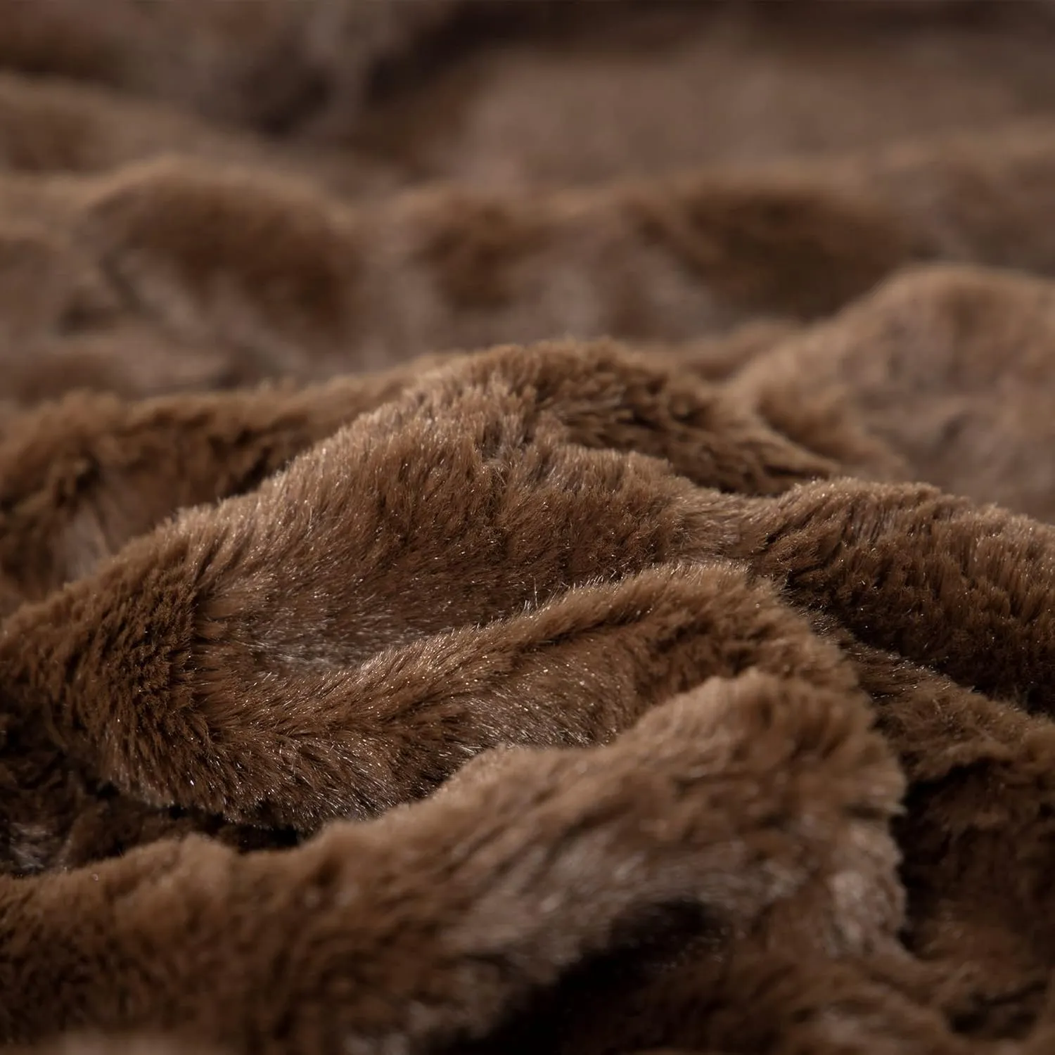 TOONOW Faux Fur Luxury Throw Blanket,Double Side Soft Fluffy Shaggy Fuzzy Blanket for Couch Sofa Bed (Brown, Throw)