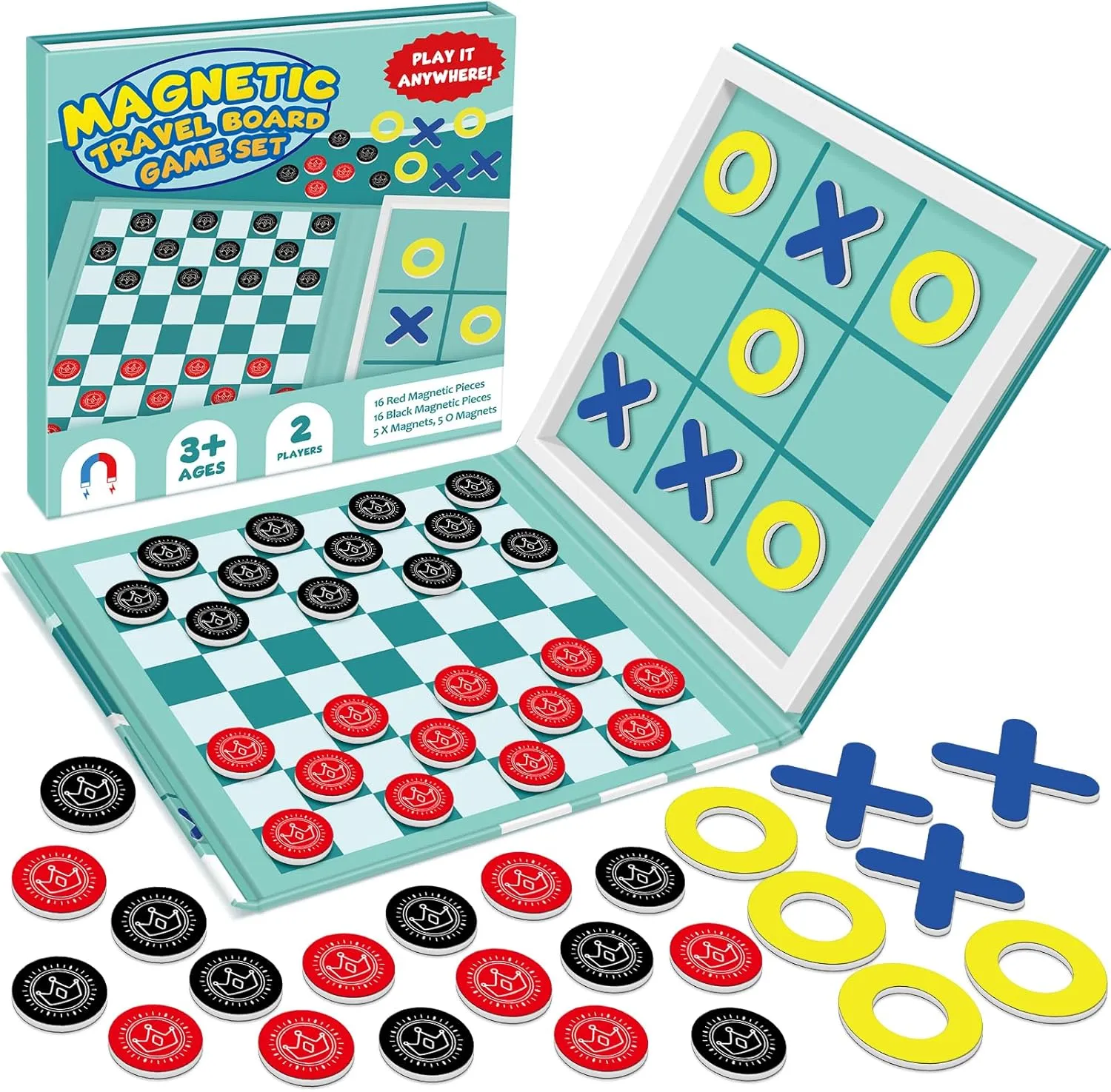 Torlam Magnetic Travel Games for Kids, Board Game Chess Party Camping Games Road Family Night Car Trip Games Activities for Kids and Adults