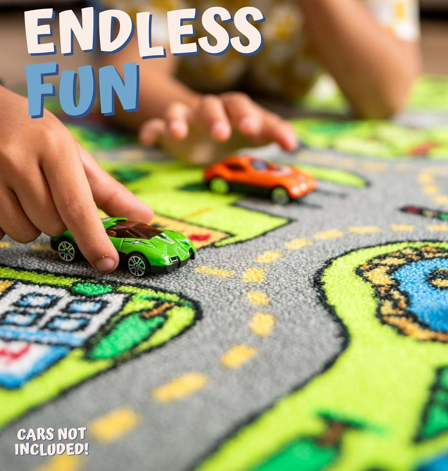 ToyVelt Kids Carpet Playmat Car Rug - Educational Road Traffic Carpet Multi Color Play Mat - Large 60” X 32” Best Kids Rugs for Playroom & Kid Bedroom - for Ages 3-12 Years Old