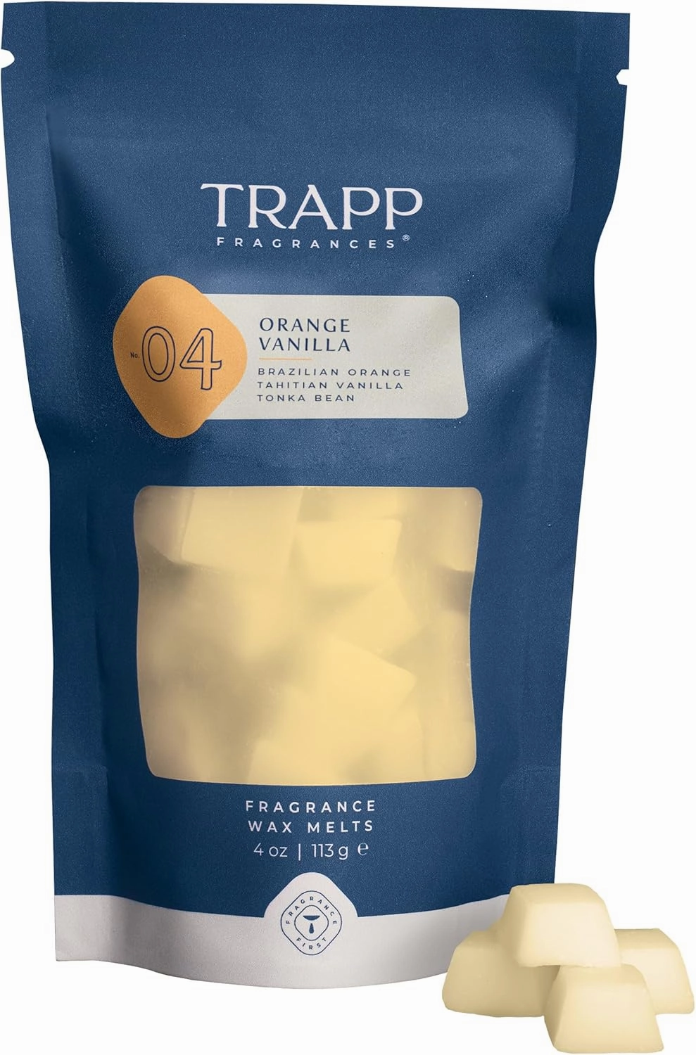Trapp | No. 04 - Orange Vanilla | Scented Wax Home Fragrance Melts | 4 oz. Bag | Scent Notes of Brazilian Orange, Tahitian Vanilla, and Tonka Bean | Soy Wax Blend | Made in USA