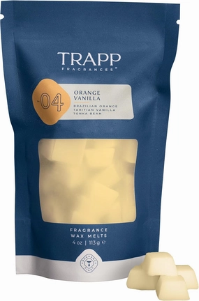 Trapp | No. 04 - Orange Vanilla | Scented Wax Home Fragrance Melts | 4 oz. Bag | Scent Notes of Brazilian Orange, Tahitian Vanilla, and Tonka Bean | Soy Wax Blend | Made in USA