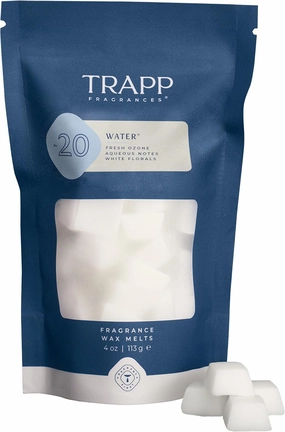 Trapp | No. 20 - Water | Scented Wax Home Fragrance Melts | 4 oz. Bag | Scent Notes of Fresh Ozone, Aqueous Notes, and White Florals | Soy Wax Blend | Made in USA