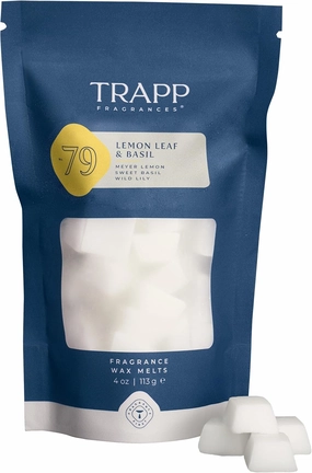Trapp | No. 79 - Lemon Leaf & Basil | Scented Wax Home Fragrance Melts | 4 oz. Bag | Scent Notes of Meyer Lemon, Sweet Basil, and Wild Lily | Soy Wax Blend | Made in USA