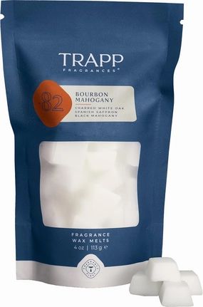Trapp - No. 82 Bourbon Mahogany - Scented Wax Home Fragrance Melts - 4 oz. Bag - Scent Notes of Charred White Oak, Spanish Saffron, and Black Mahogany - Made in USA