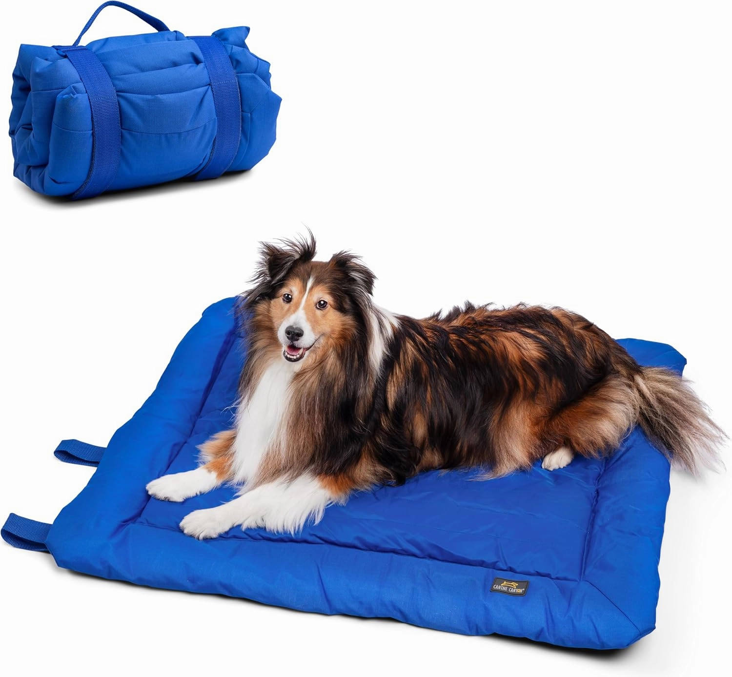 Travel Dog Beds, Foldable, Water Resistant, Machine Washable Dog Bed, Dog Bed for Medium Size Dog, Portable Indoor/Outdoor Dog Bed for Camping, Parks, or Home, Dark Blue