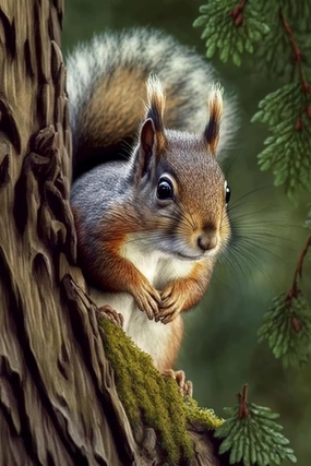 Tree Squirrels - 500 Pieces Adult Wooden Puzzles - for All Jigsaw Puzzle Toy Lovers - Spend Time Getting a Sense of Achievement Beautiful Gift