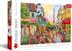Trefl Charming Paris 1500 Piece Jigsaw Puzzle Red 33"x 23" Print, DIY Puzzle, Creative Fun, Classic Jigsaw for Adults and Children from 12 Years Old