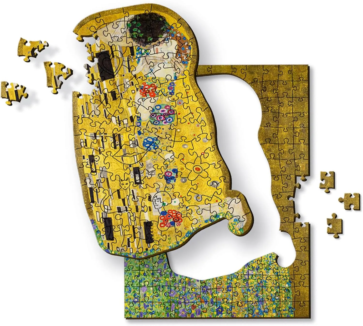 Trefl The Kiss - Gustav Klimt 200 Jigsaw Puzzle Wood Craft Irregular Shapes, 5 Special Puzzles, Famous Paintings and Artists, Creative Fun for Adults and Children from 9 Years Old